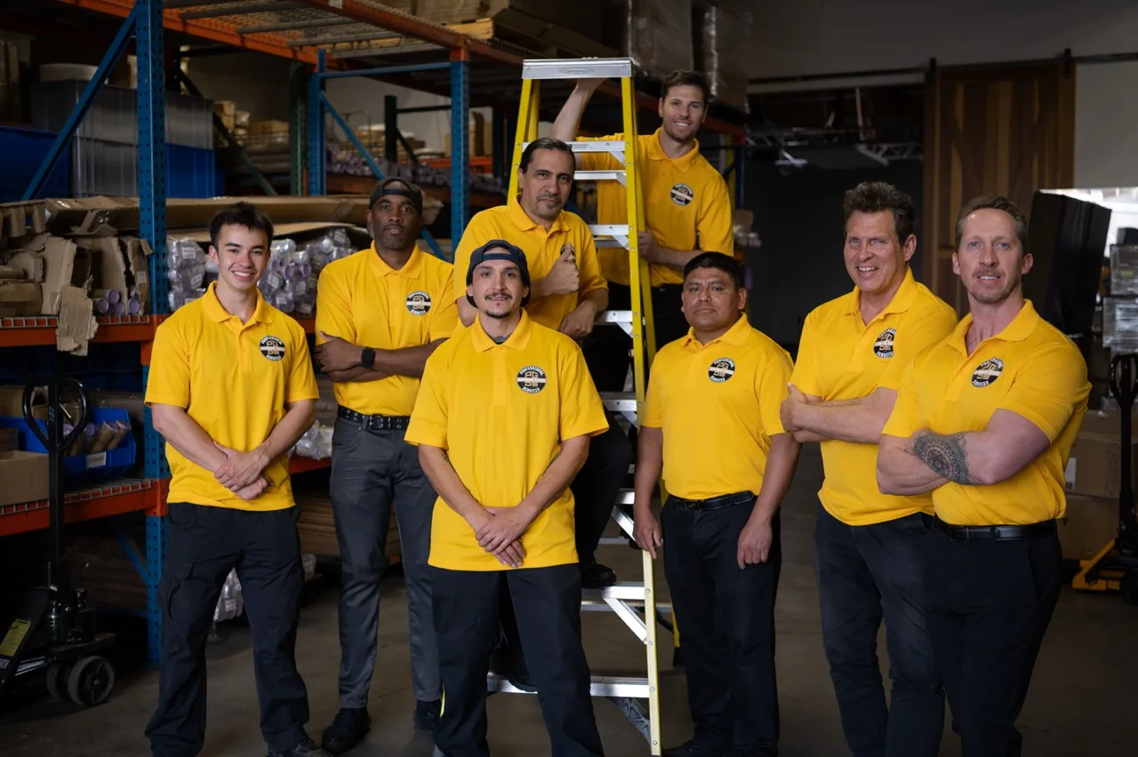 Professional Garage Door Services technicians in our warehouse